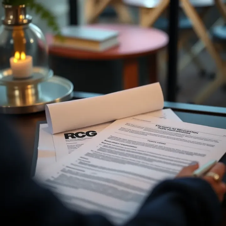 Illustration showing financial regulations and compliance documents for brokers