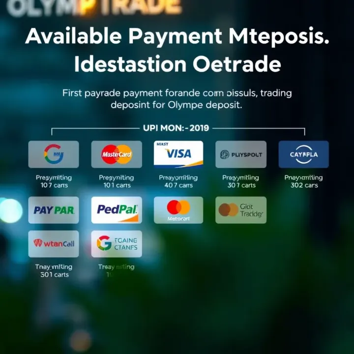 Graphic showing multiple payment options available for making deposits on an online trading platform