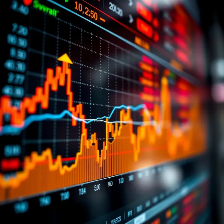 Visual Representation of Price Movements in Deriv Trading Graph showing upward and downward price movements in deriv trading on a digital interface