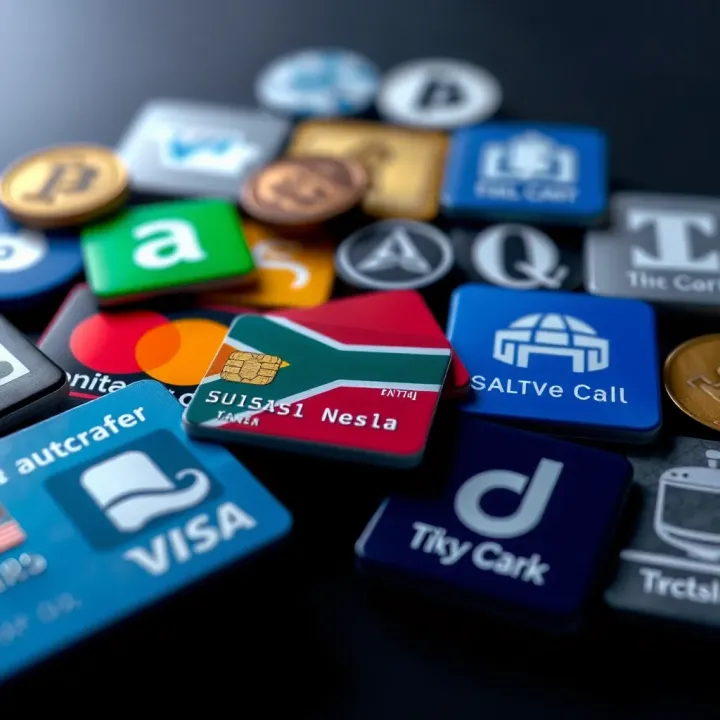 Collection of electronic payment icons including credit cards, e-wallets, and bank transfer symbols