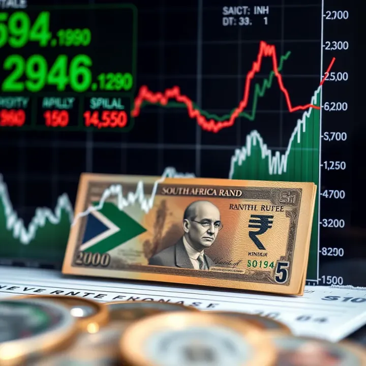 Graph showing the trend of South African Rand against Indian Rupee with economic indicators
