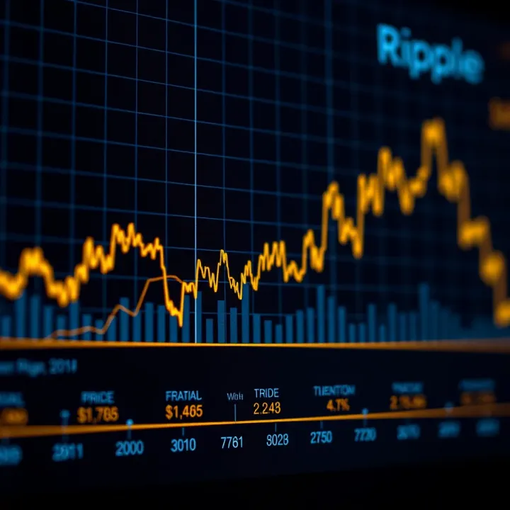 Graph showing upward and downward trends in Ripple cryptocurrency price over time