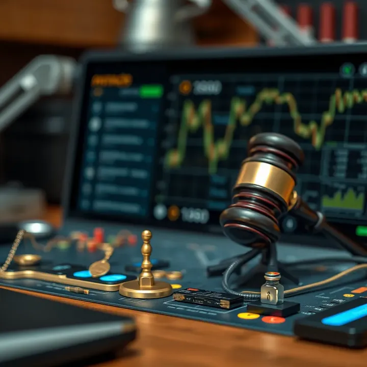 Conceptual illustration of secure software access with legal and technical elements