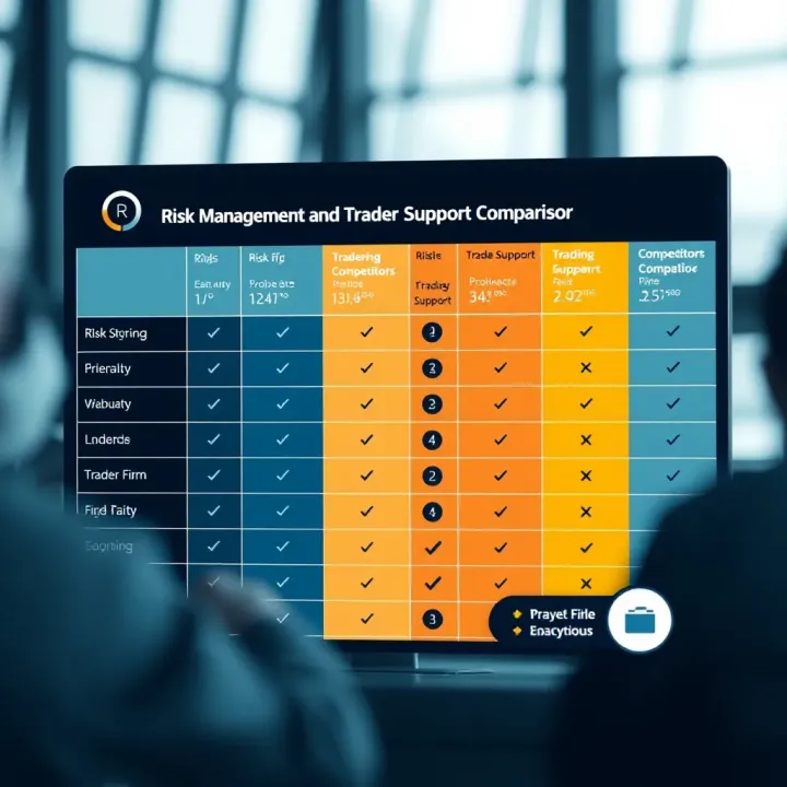 Risk Management and Trader Support Comparison of Ryze Prop Firm Comparison chart showing Ryze Prop Firm risk management and trader support against competitors