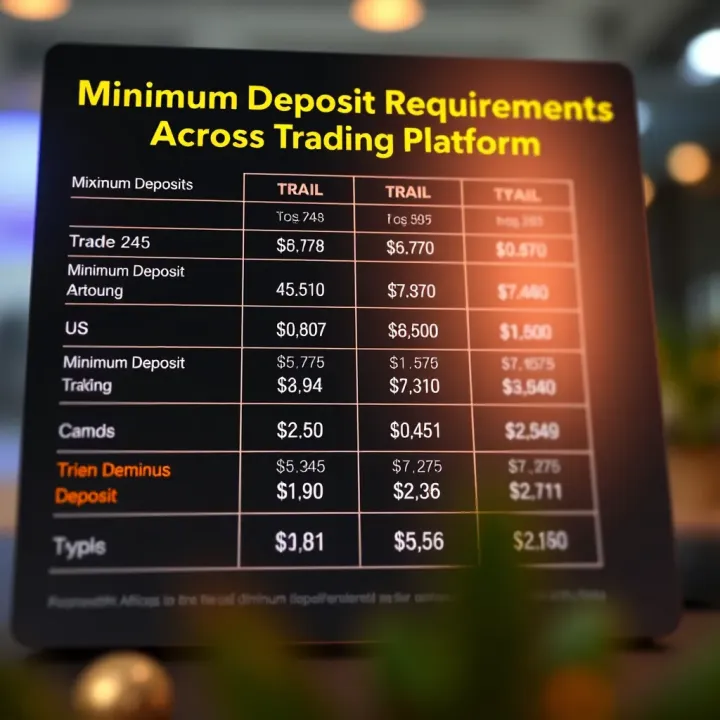 Comparison of Minimum Deposit Requirements Across Trading Platforms Comparison chart showing different trading platforms and their minimum deposit amounts for South African investors