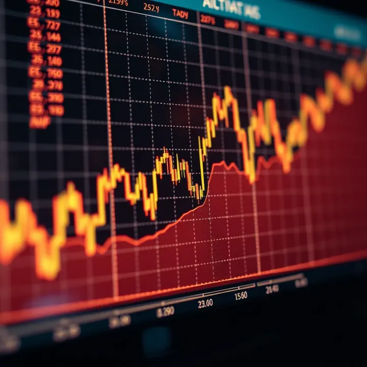 Algorithmic Trading Patterns in Financial Markets Graph depicting algorithmic trading patterns and market fluctuations