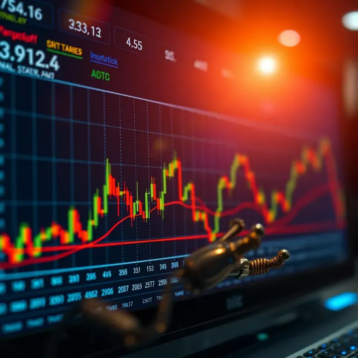 Graph showing automated trading bot analyzing cryptocurrency market trends