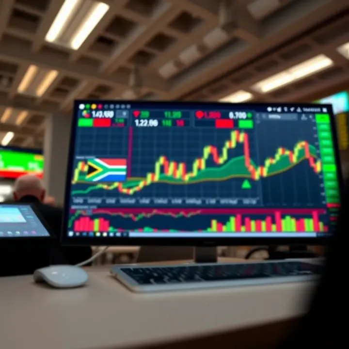 Dashboard interface displaying stock market data managed by trading software