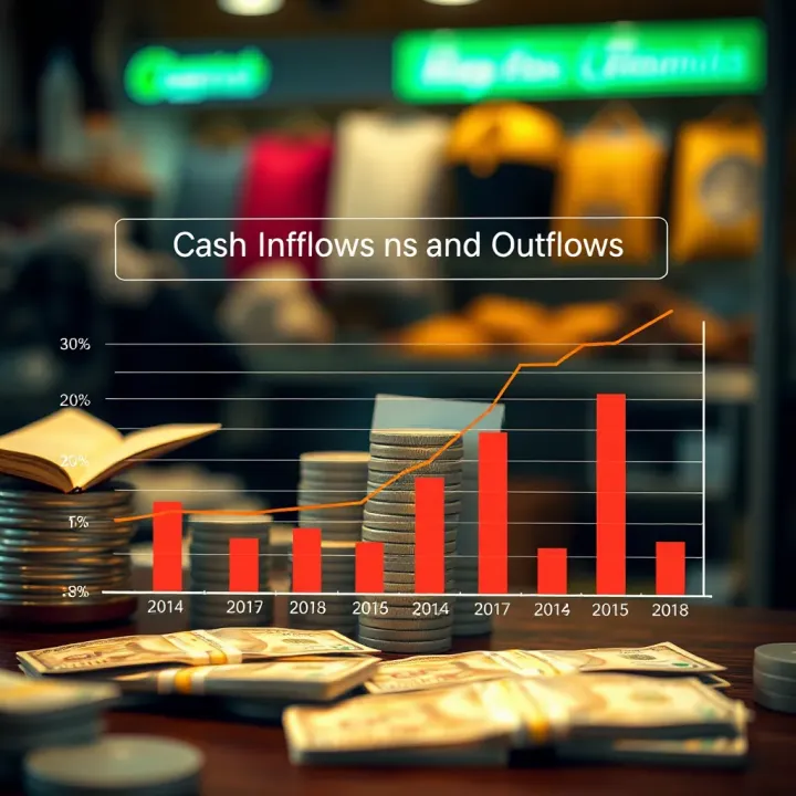 Graph showing cash inflows and outflows for a small business in Ngcobo