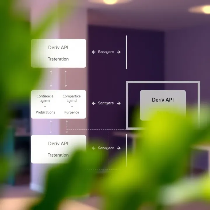 Diagram illustrating the architecture and workflow of Deriv API integration in software applications