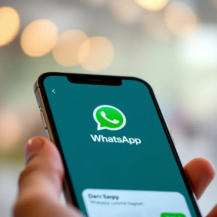 Connecting with Deriv Through WhatsApp Support Smartphone displaying a WhatsApp chat interface with Deriv customer support