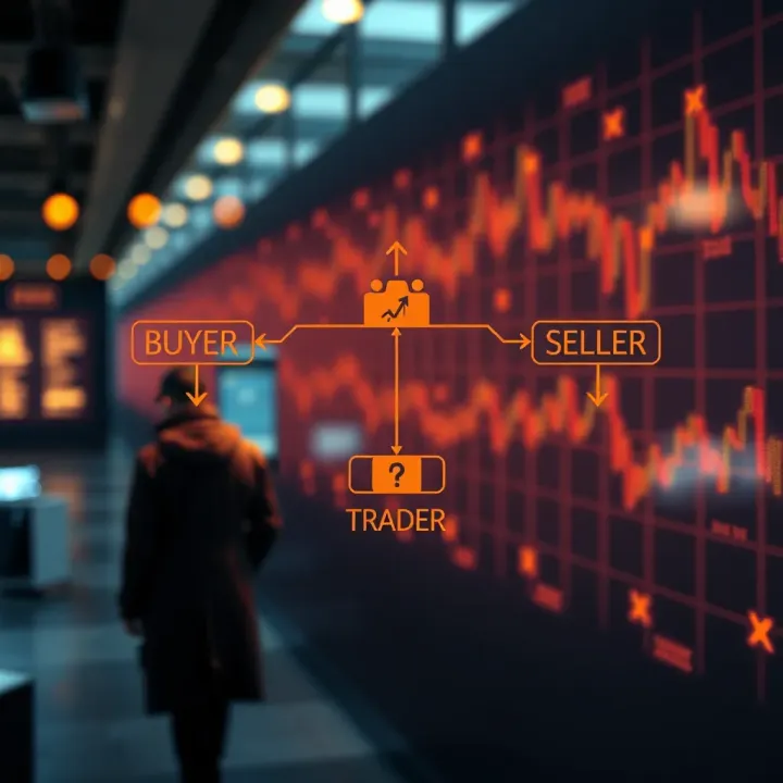 Diagram showing the connection between buyers and sellers in derivative trading markets