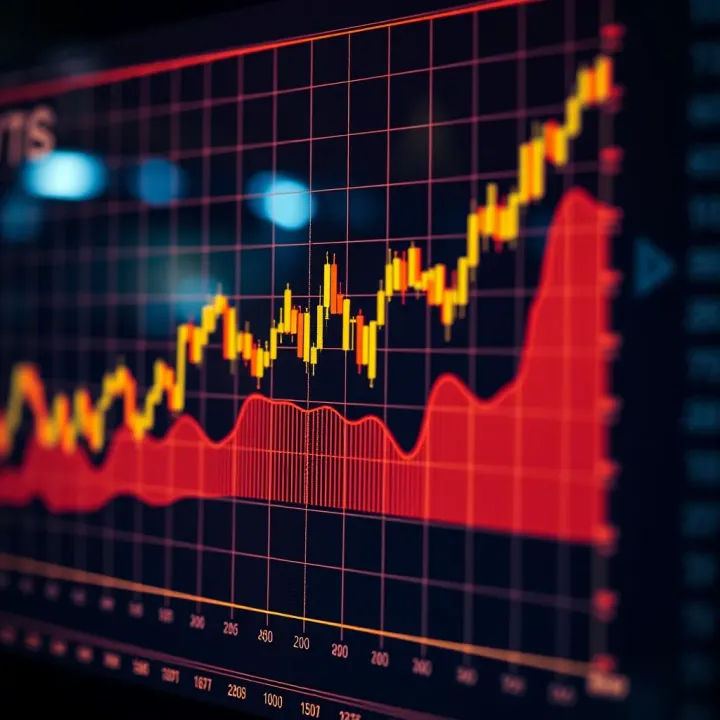 Graph illustrating the concept of derivatives in financial trading with trend lines and data points