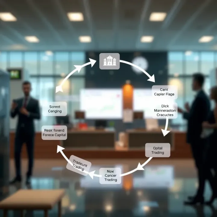 Diagram illustrating the flow of capital from Forex funders to traders and the return on investment cycle