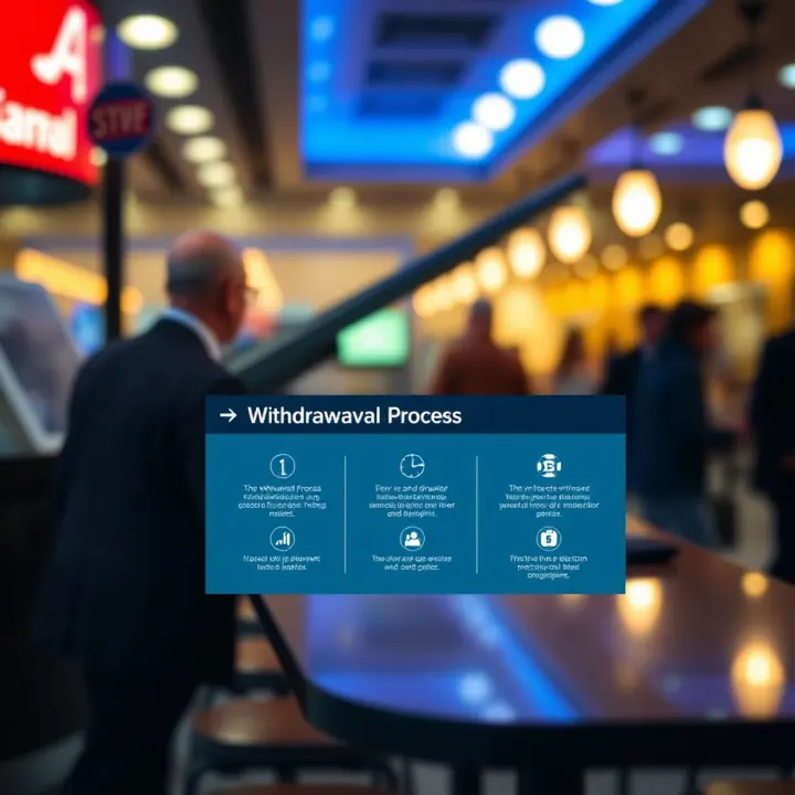 Diagram showing the withdrawal process steps on RCG Markets platform
