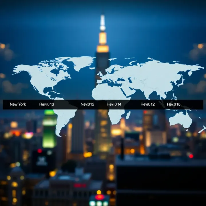 Global forex trading hours highlighting New York session in relation to other major markets