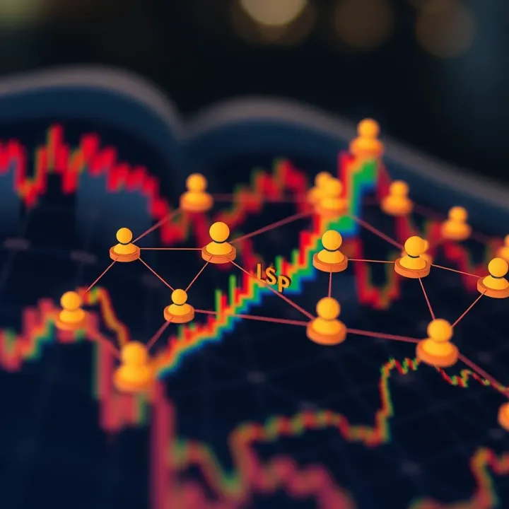 Diagram illustrating the peer-to-peer trading network with multiple users exchanging digital assets directly