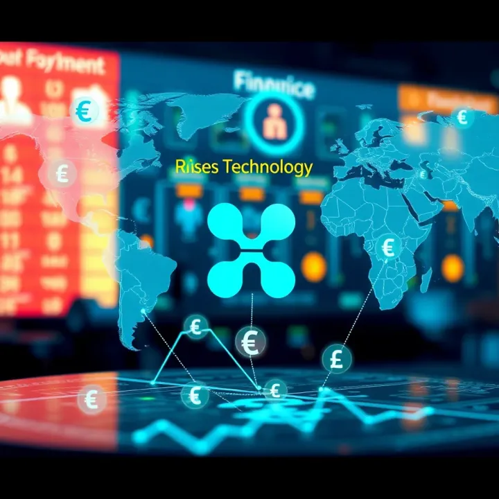 Visual representation of cross-border payment flow enhanced by Ripple technology with currency exchange symbols
