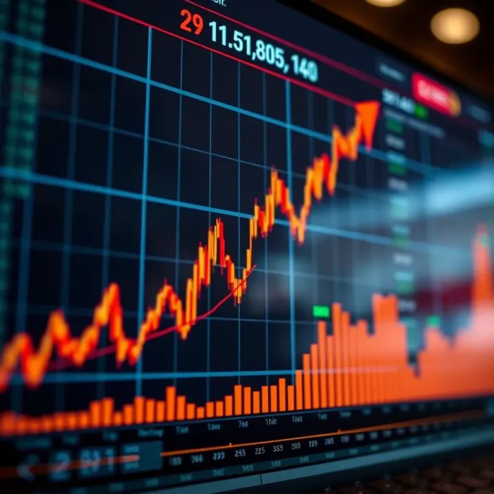 Graph showing upward trend in forex trading influenced by technical analysis