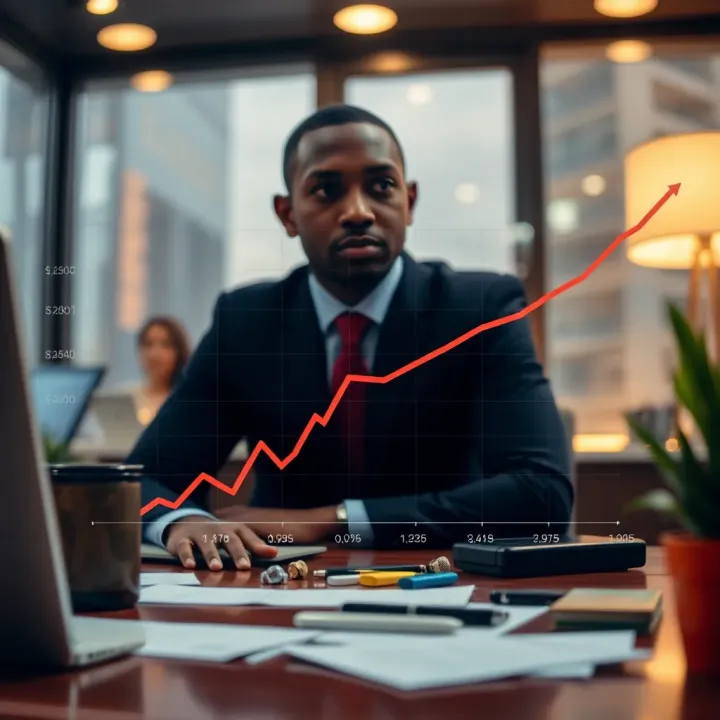 Graph illustrating financial growth trends related to Sandile Shezi's business ventures