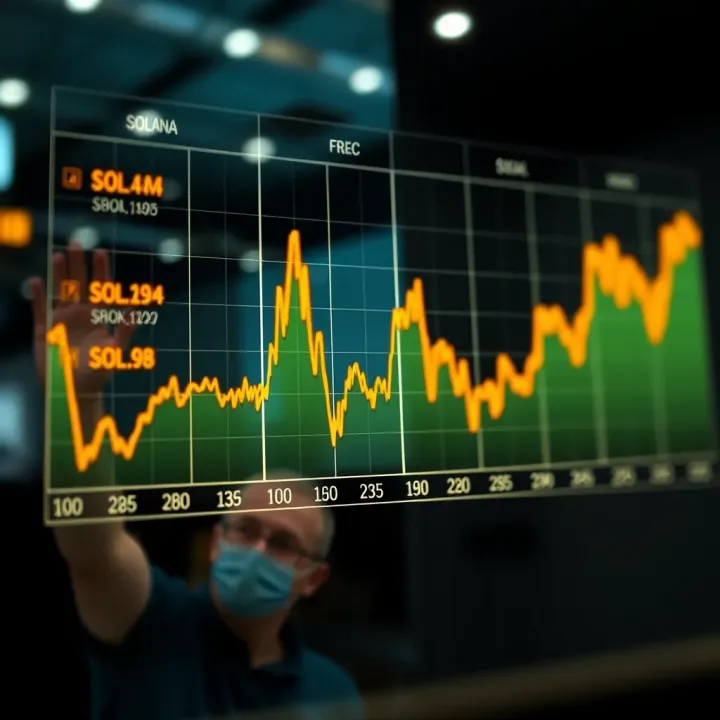 Graph showing Solana price trends and market dynamics