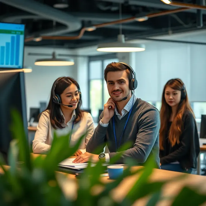 Customer support team assisting clients with investment inquiries and account management