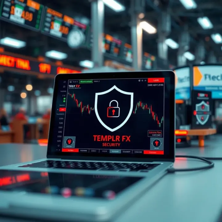 Templer FX Security and Safety Measures Conceptual illustration of secure online trading environment emphasizing data protection and user safety