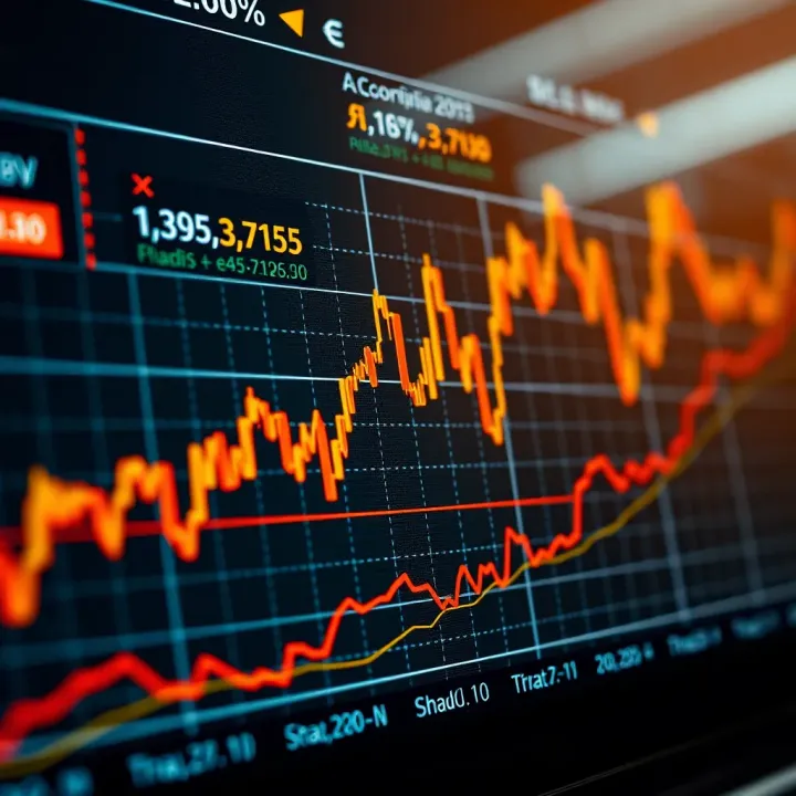 Graph showing currency fluctuations influenced by economic indicators and geopolitical events