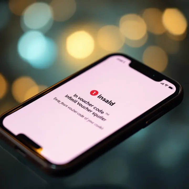 Close-up of a smartphone screen showing an invalid voucher code error message